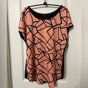 Espresso Pink Graphic Short Sleeve Blouse